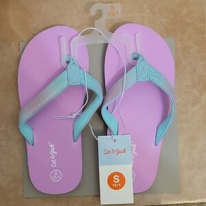 Cat & Jack Lavender and Aqua Sandals. Size Small 13/1